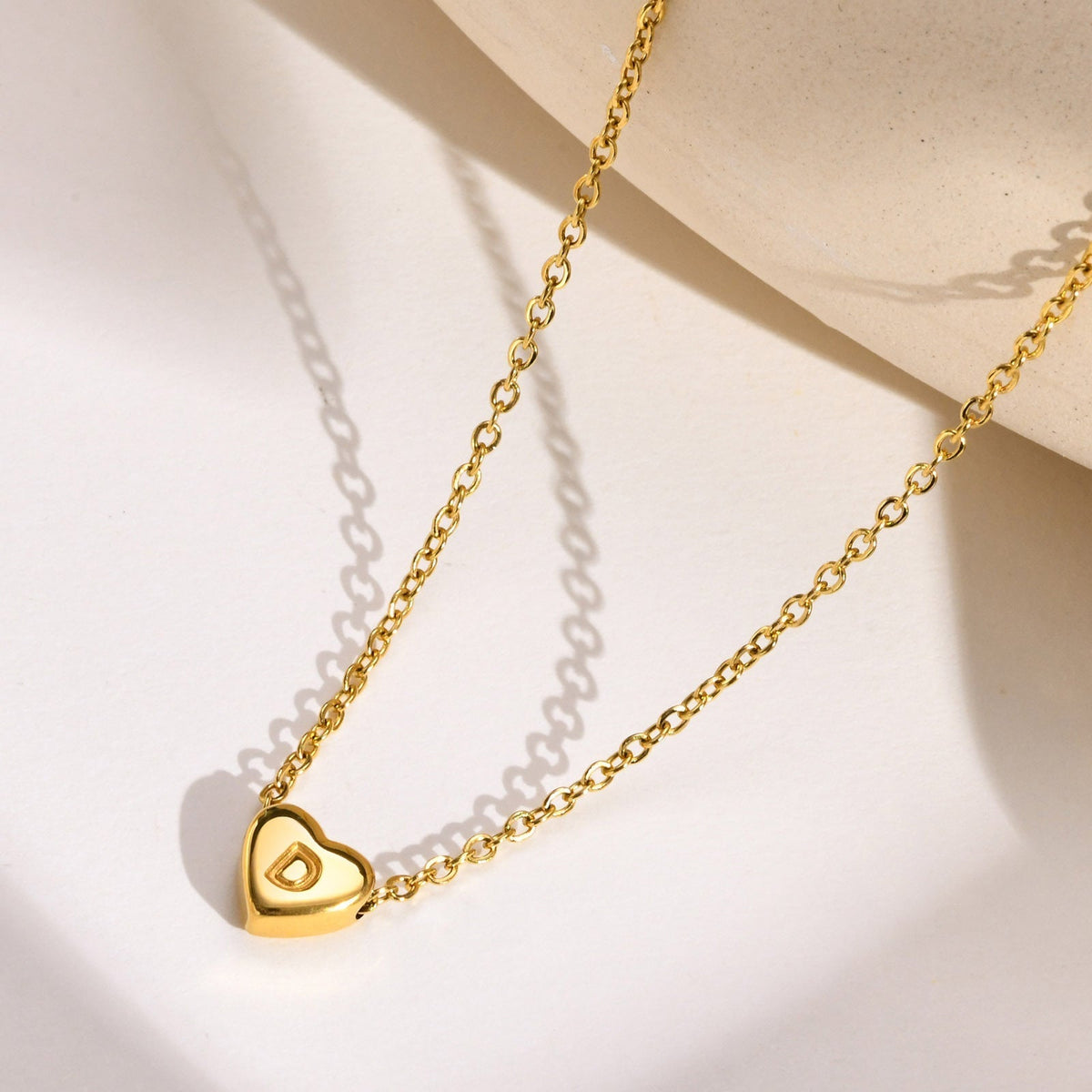 Cœur - Collier d'initiales en or