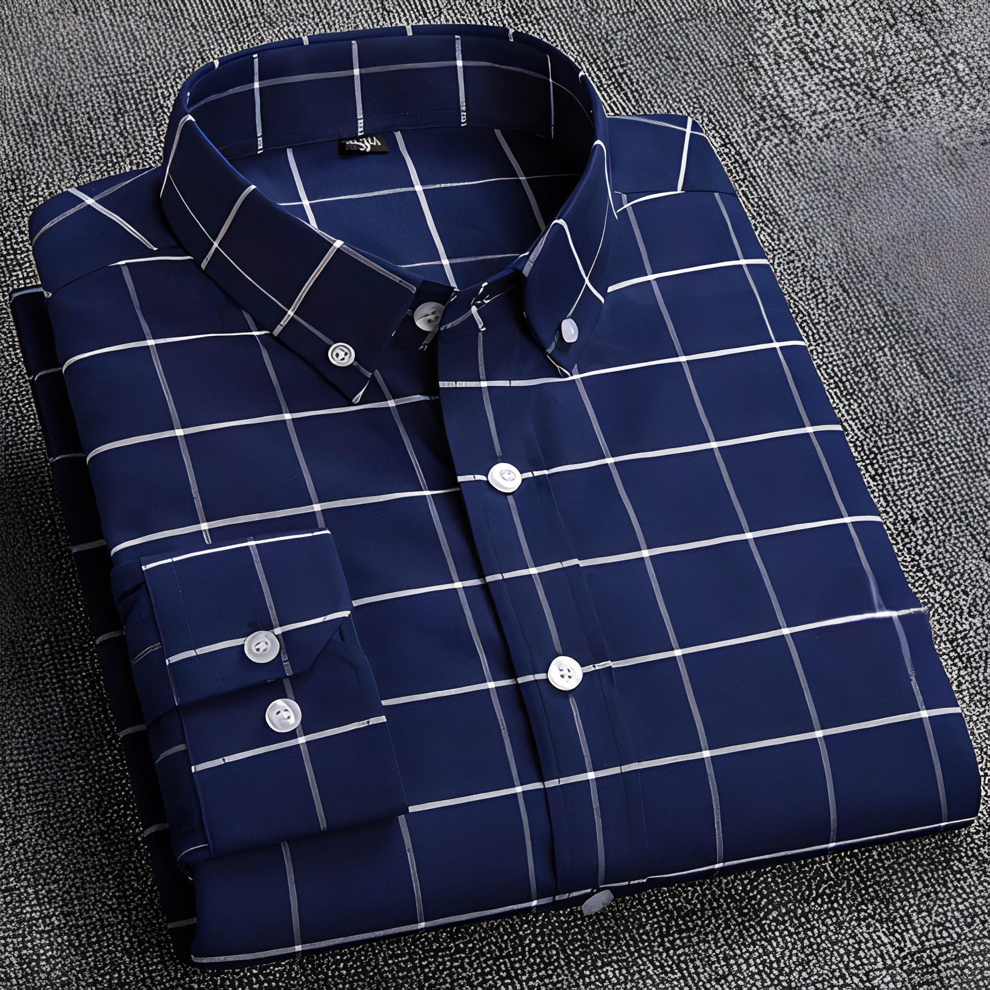 Jezriel - Chemise à carreaux moderne avec manches longues pour homme