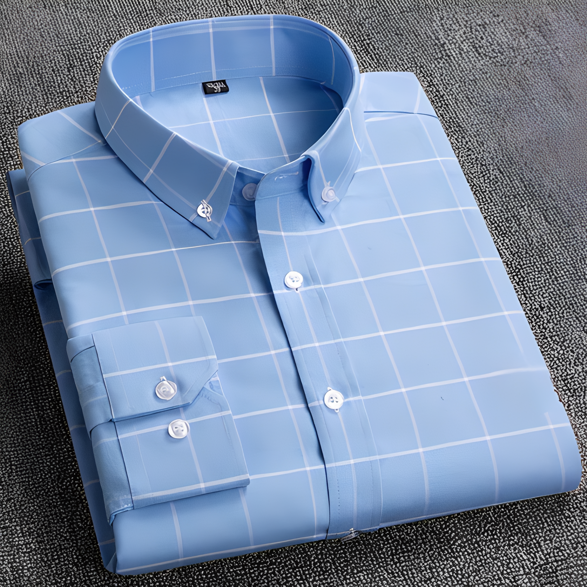 Jezriel - Chemise à carreaux moderne avec manches longues pour homme