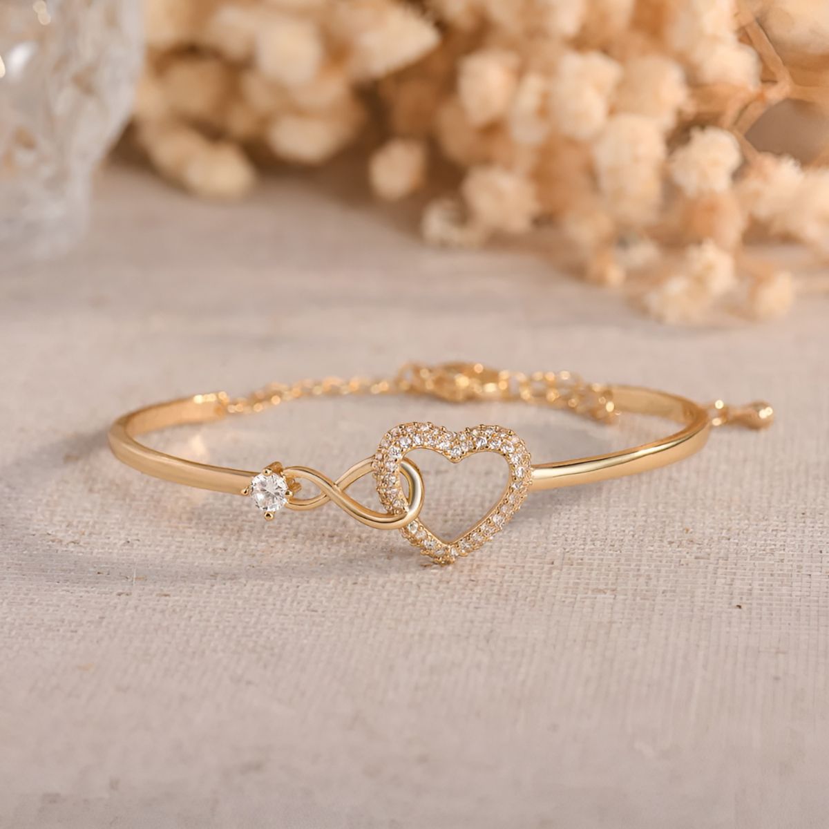 Ayumi – Bracelet mère et fille infini doré