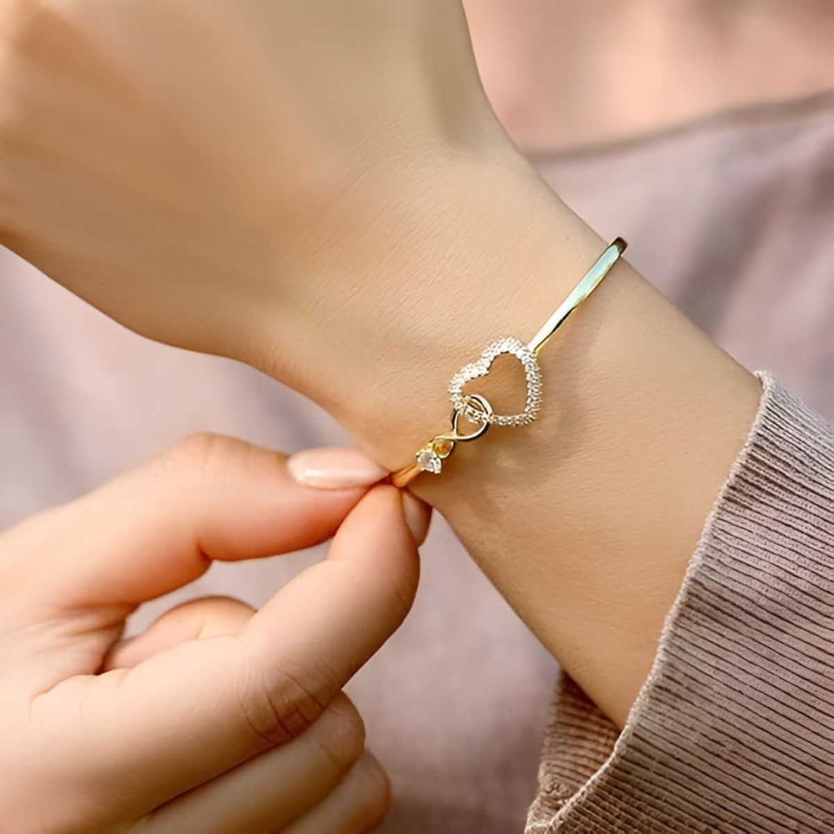 Ayumi – Bracelet mère et fille infini doré