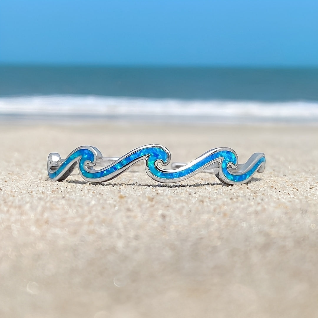 Naya – Bracelet de vagues d'opale et argent