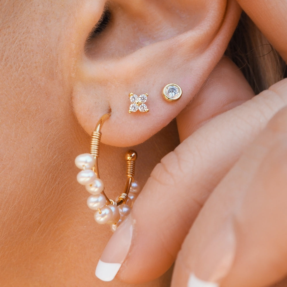 Raye - Boucles d'oreilles en cristal doré