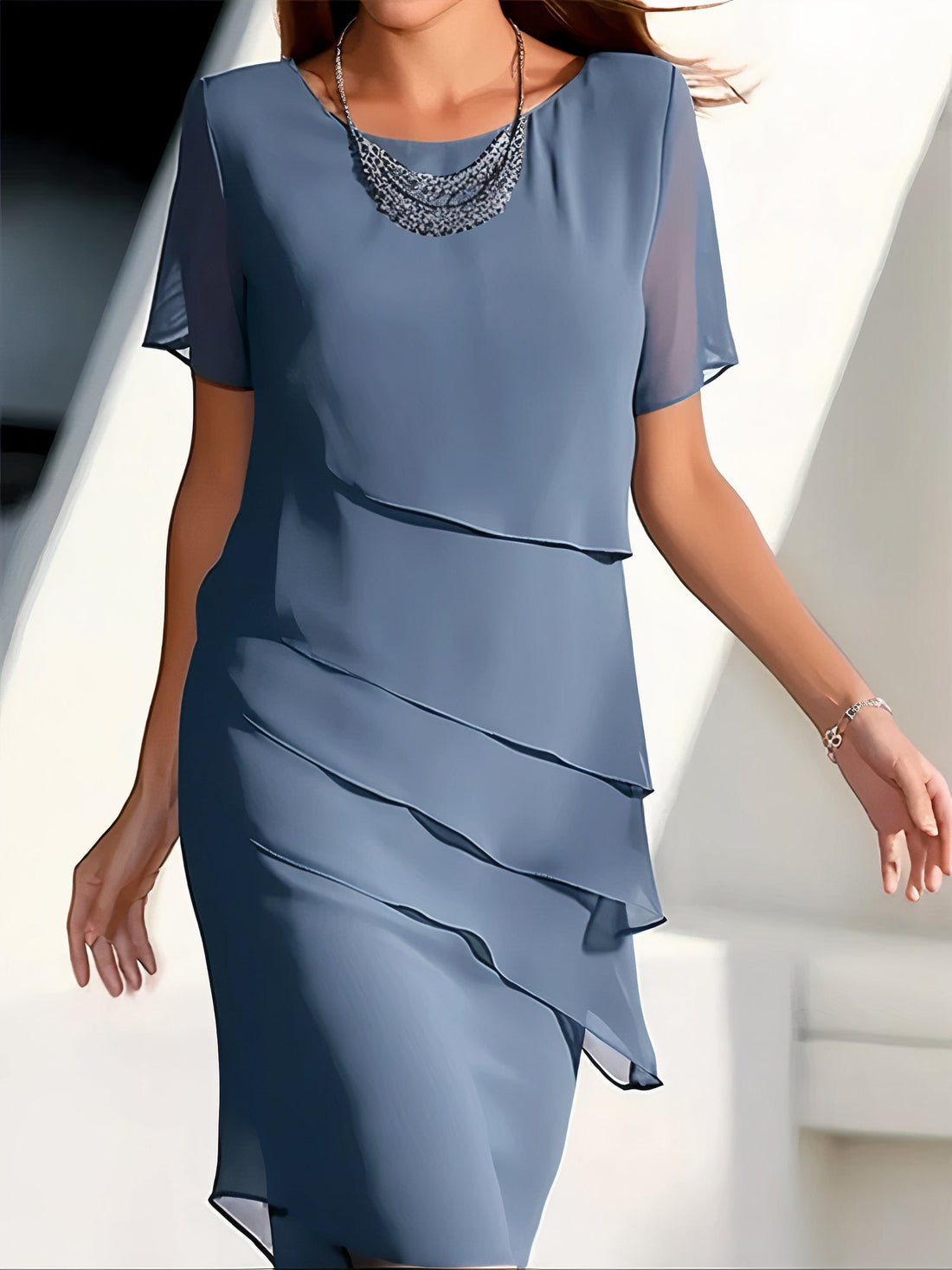 Bernadette - Robe en chiffon aux plis délicats