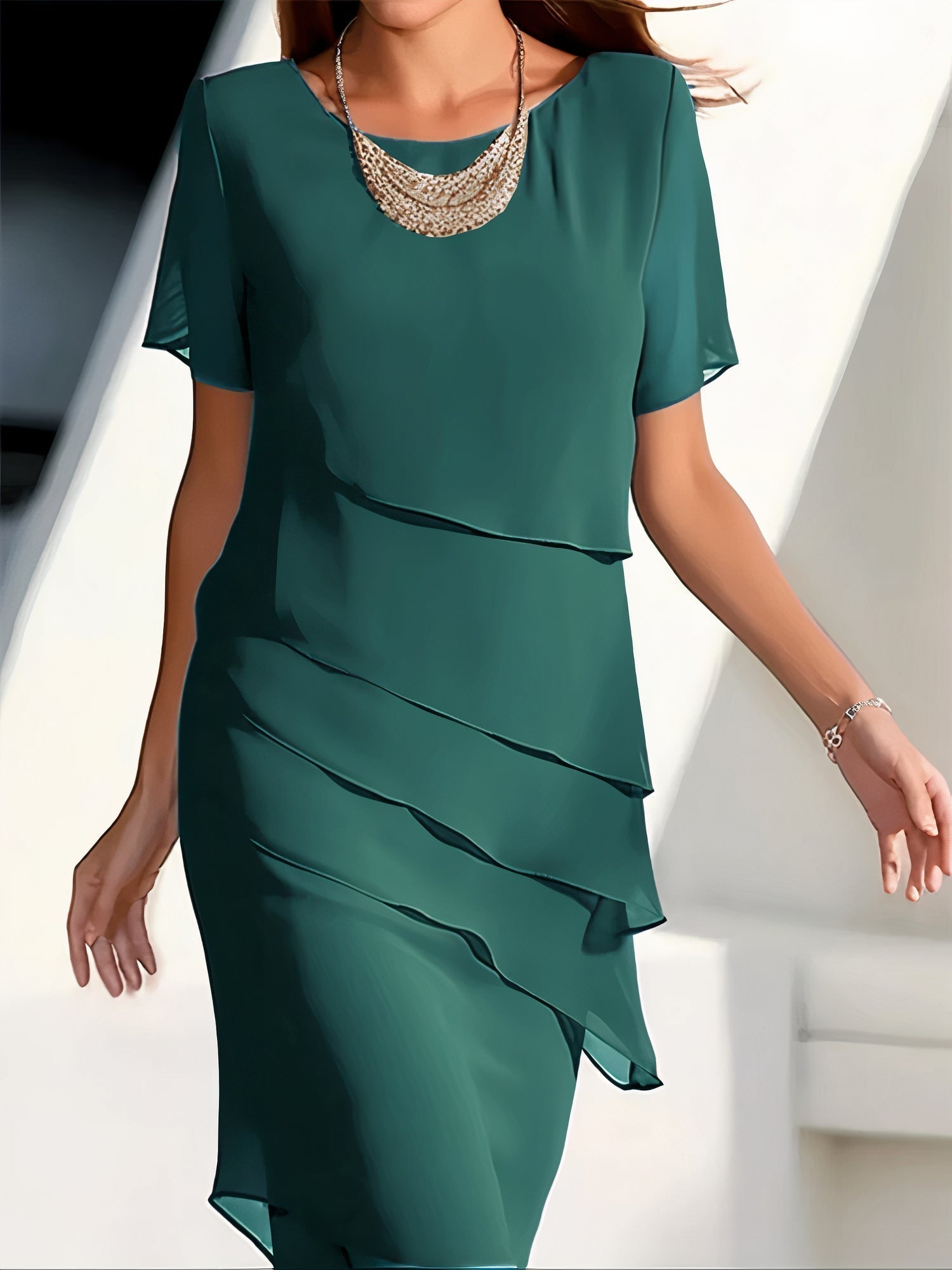 Emmeline - Robe élégante en chiffon plissé