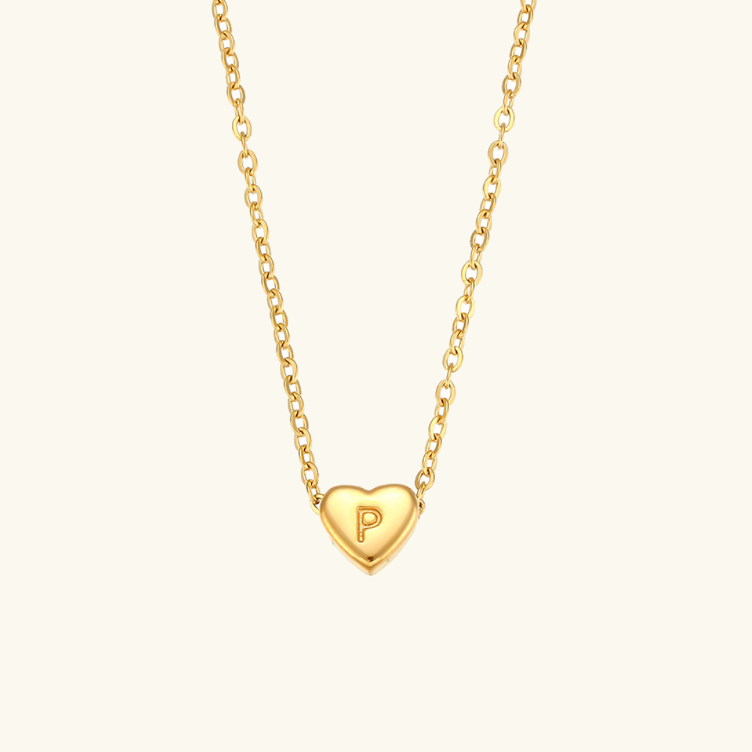 Cœur - Collier d'initiales en or