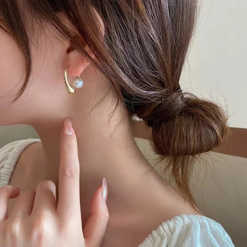 Boucle d'oreille goutte d'eau de perles - Boucle d'oreille goutte d'eau avec fermeture de perles