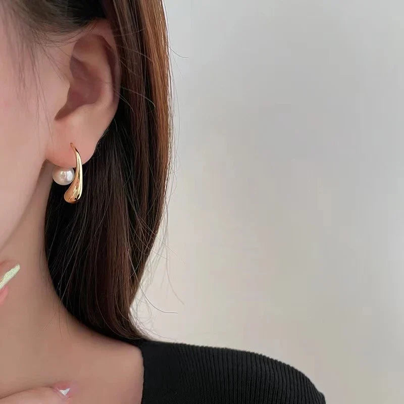 Boucle d'oreille goutte d'eau de perles - Boucle d'oreille goutte d'eau avec fermeture de perles