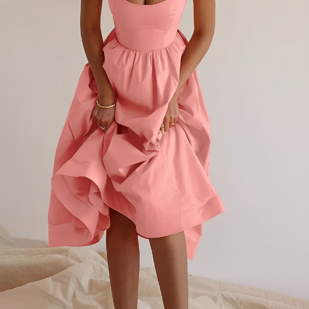 Fabiana - Robe à fines bretelles et coupe froncée