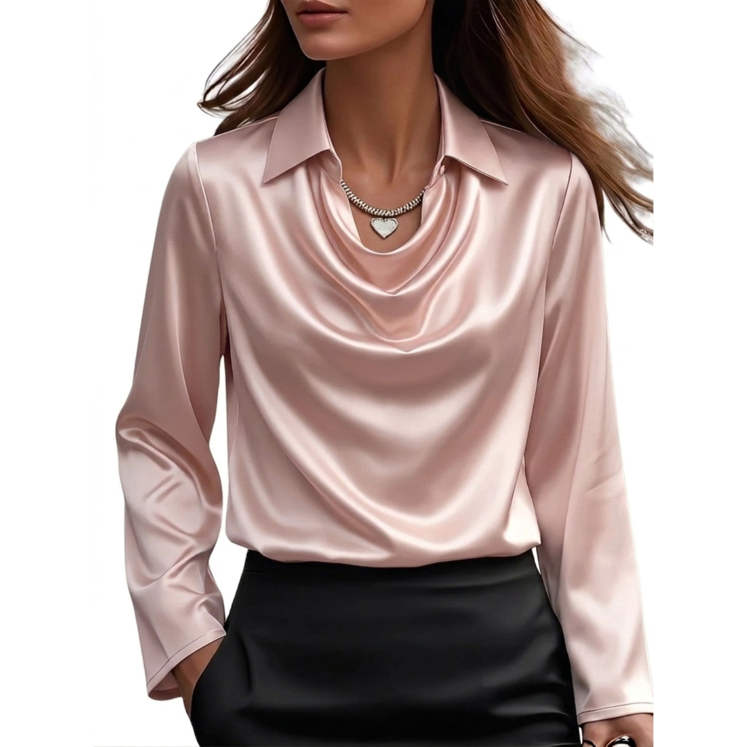 Dionne - Élégante chemise satinée à manches longues pour femmes
