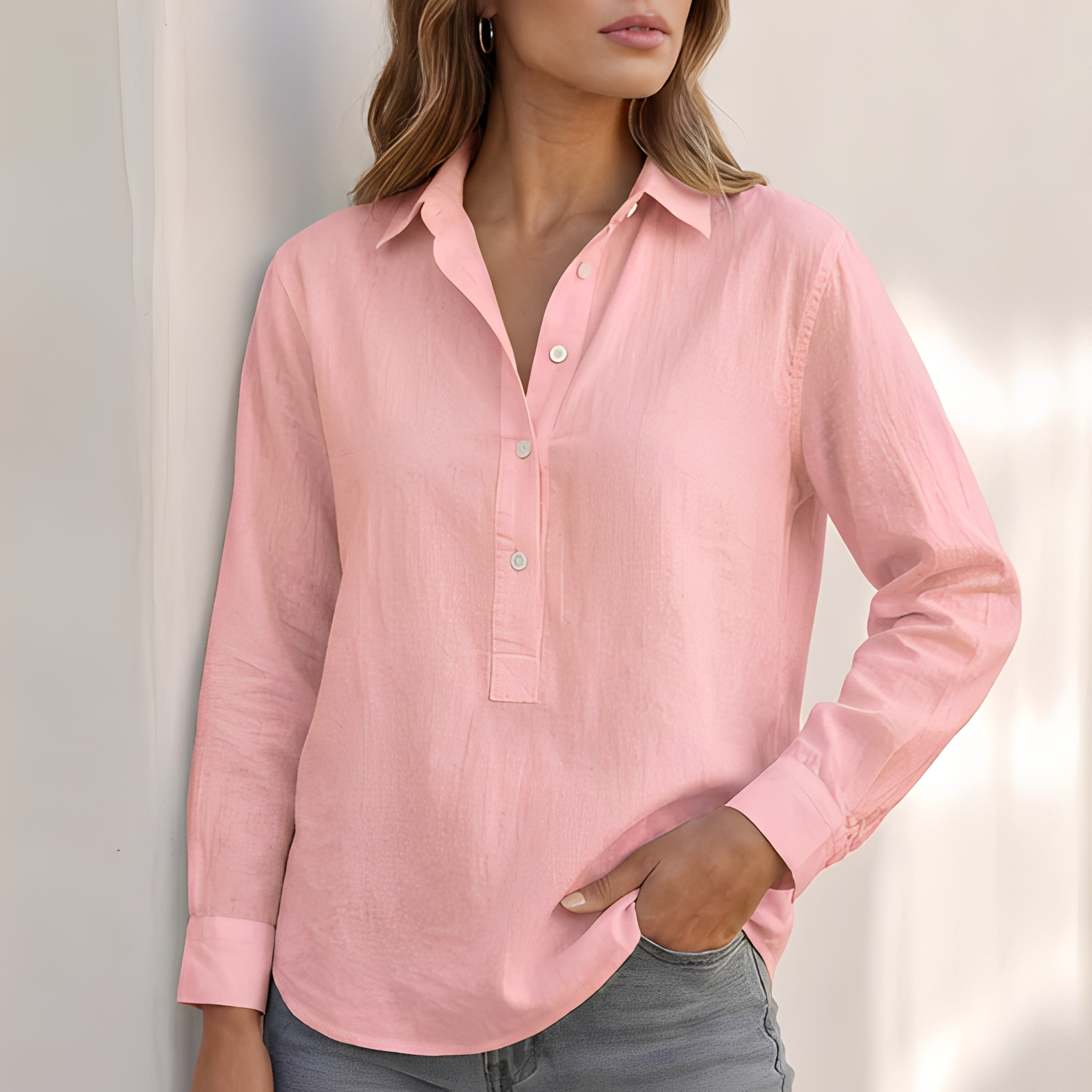 Andy - Blouse élégante à col en V pour femme