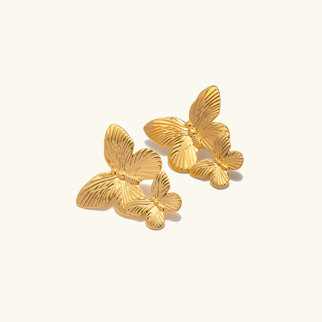 Mariah - Boucles d'oreilles en or en forme de papillon