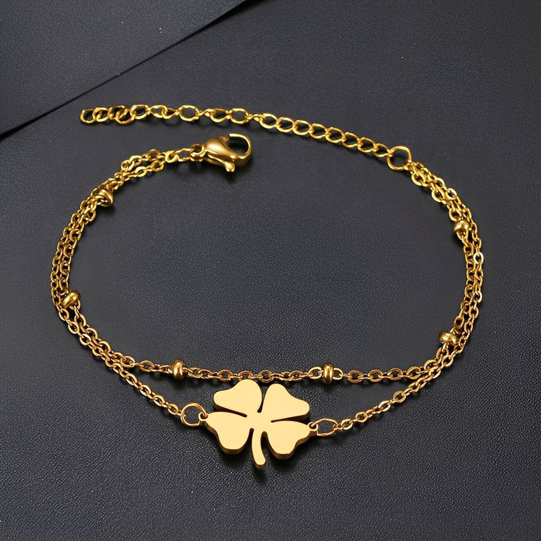 Sanya – Bracelet trèfle en or et argent