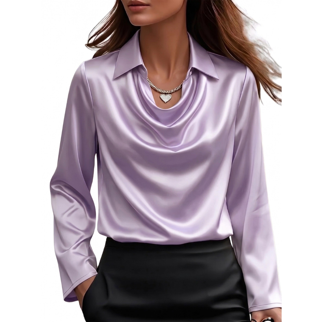 Dionne - Élégante chemise satinée à manches longues pour femmes