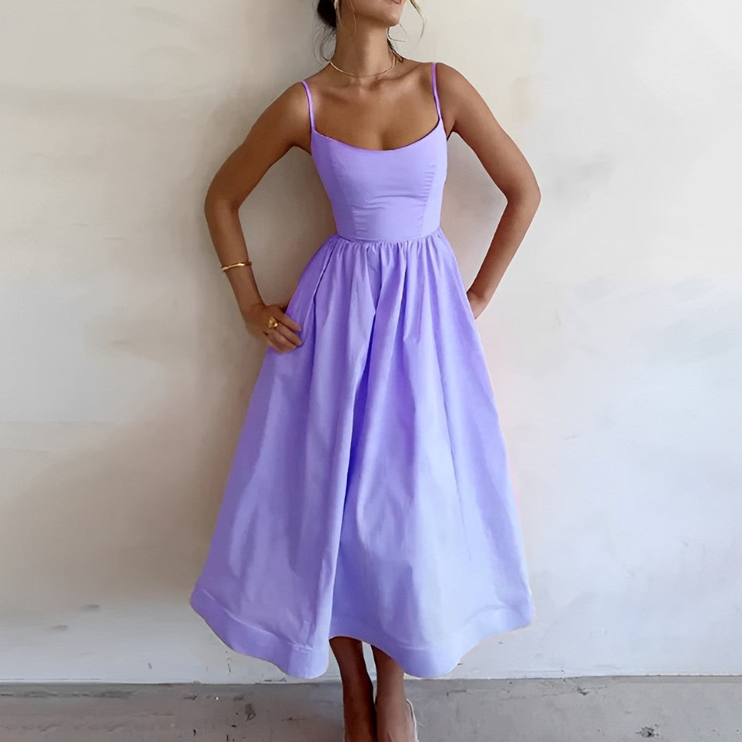 Fabiana - Robe à fines bretelles et coupe froncée
