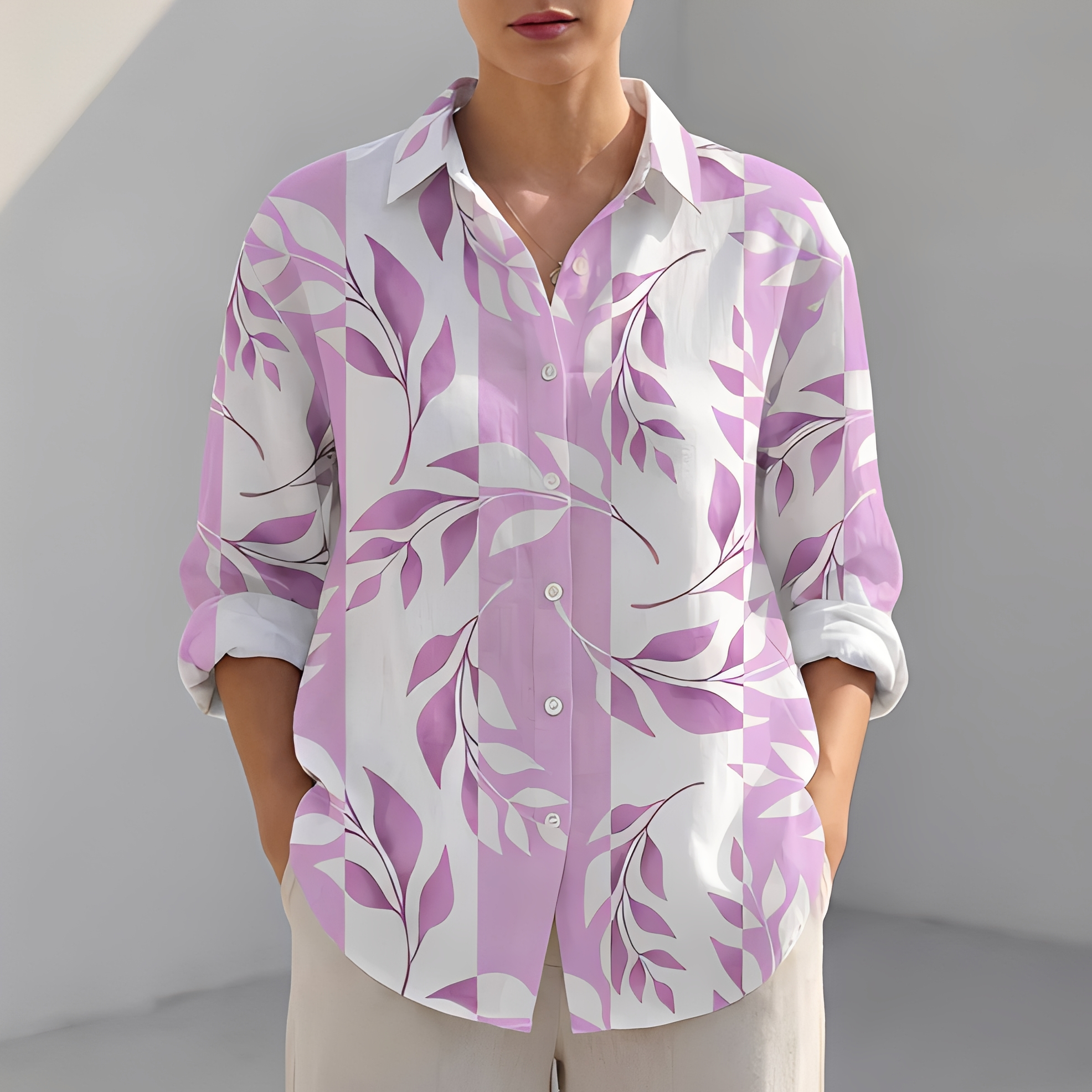 Khaye - Chemise d'été décontractée et à la mode pour femme