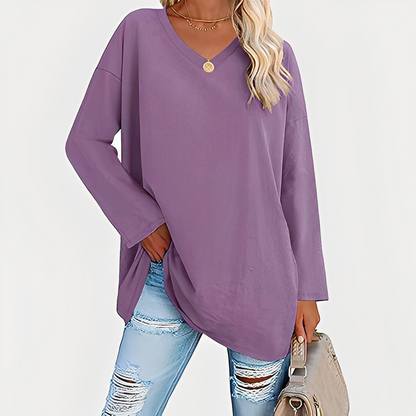 Laëtitia - Loose and elegant long-sleeved blouse for women
