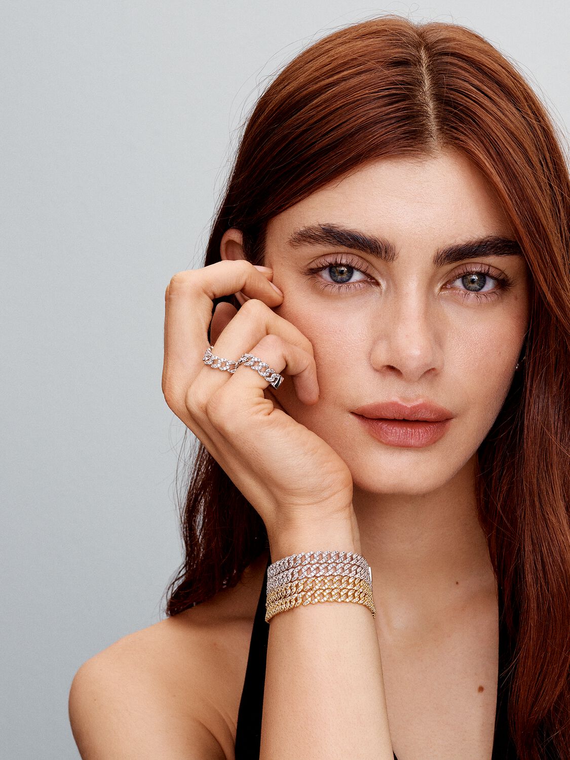 Soraya – Bracelet chaîne cubaine de moissanite or 18K