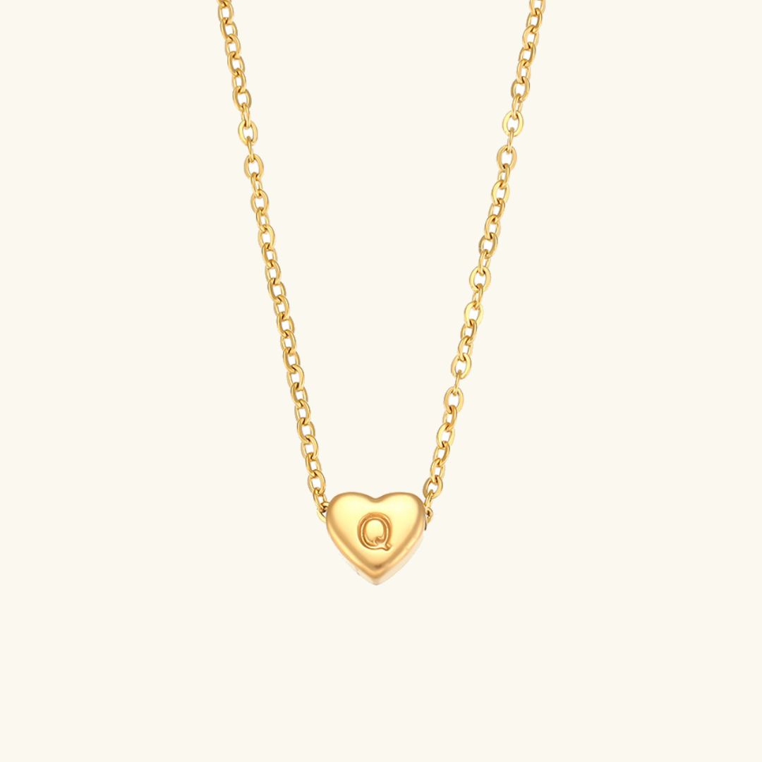 Cœur - Collier d'initiales en or