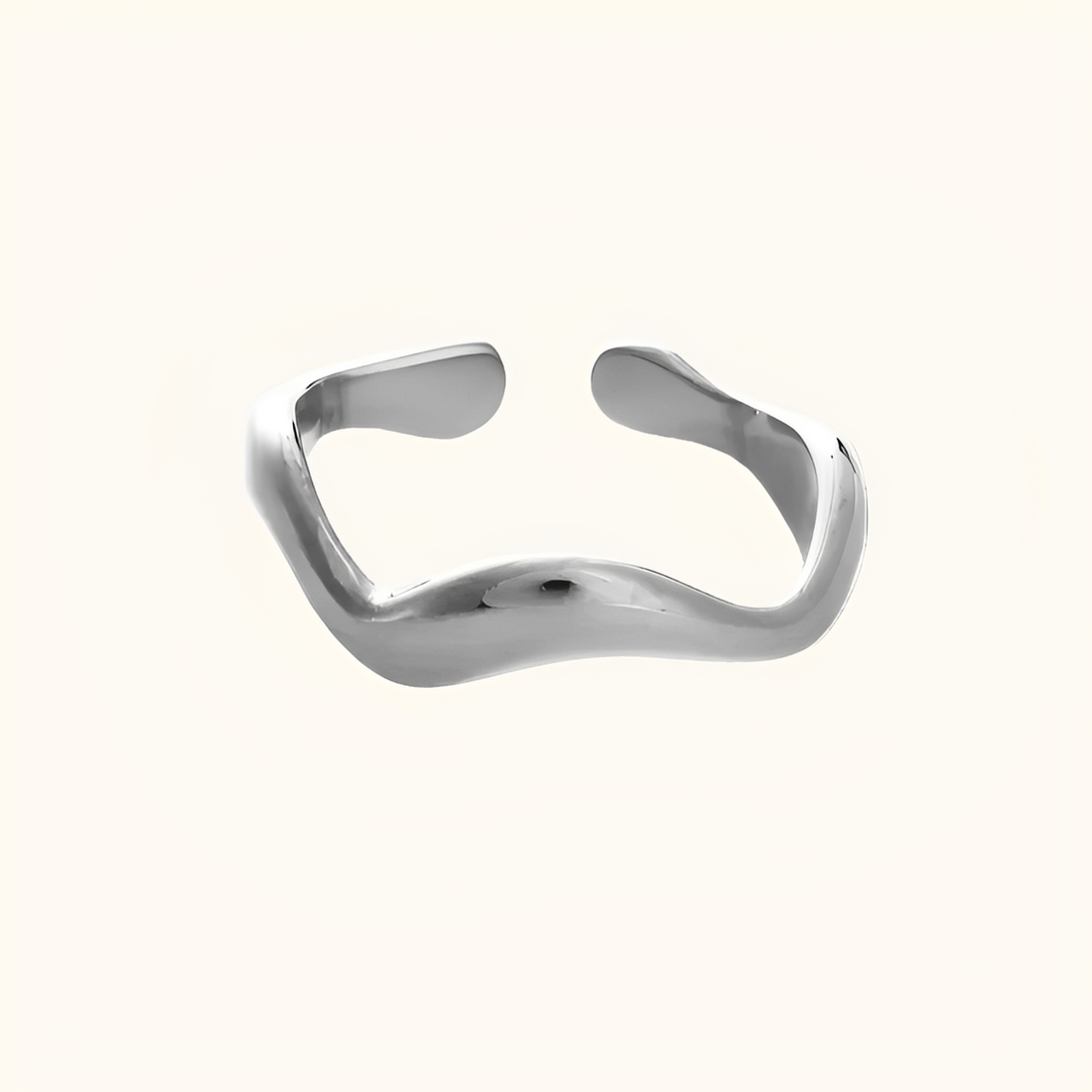 Theva – Bague ouverte en forme de vagues d'eau