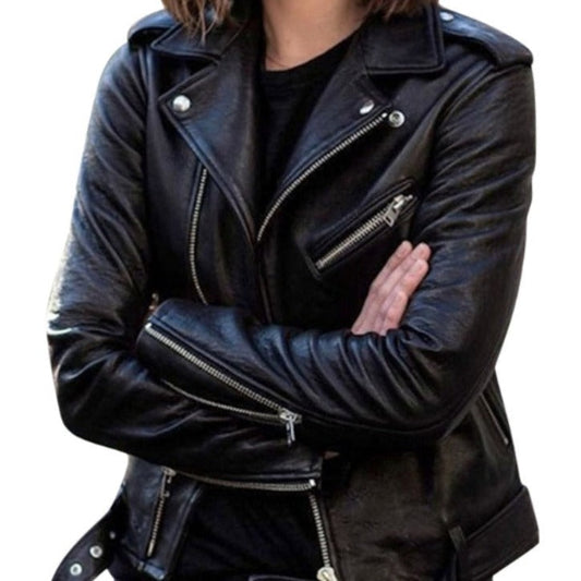 Waleria - Veste en cuir, silhouette affinée