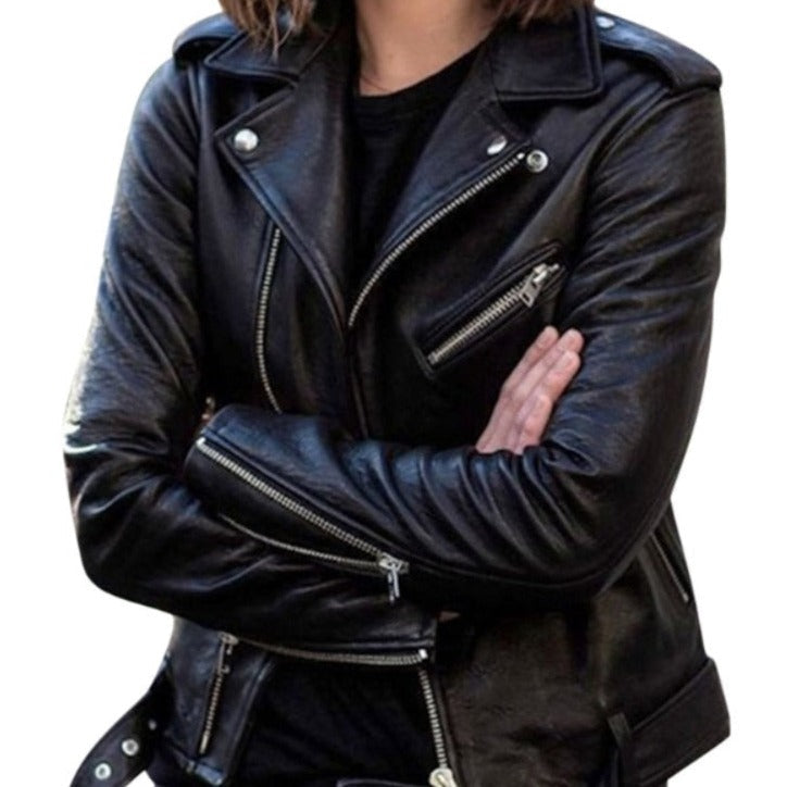 Waleria - Veste en cuir, silhouette affinée