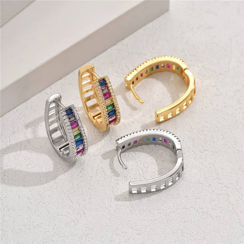 Aurelya – Boucles d'oreilles élégantes arc-en-ciel