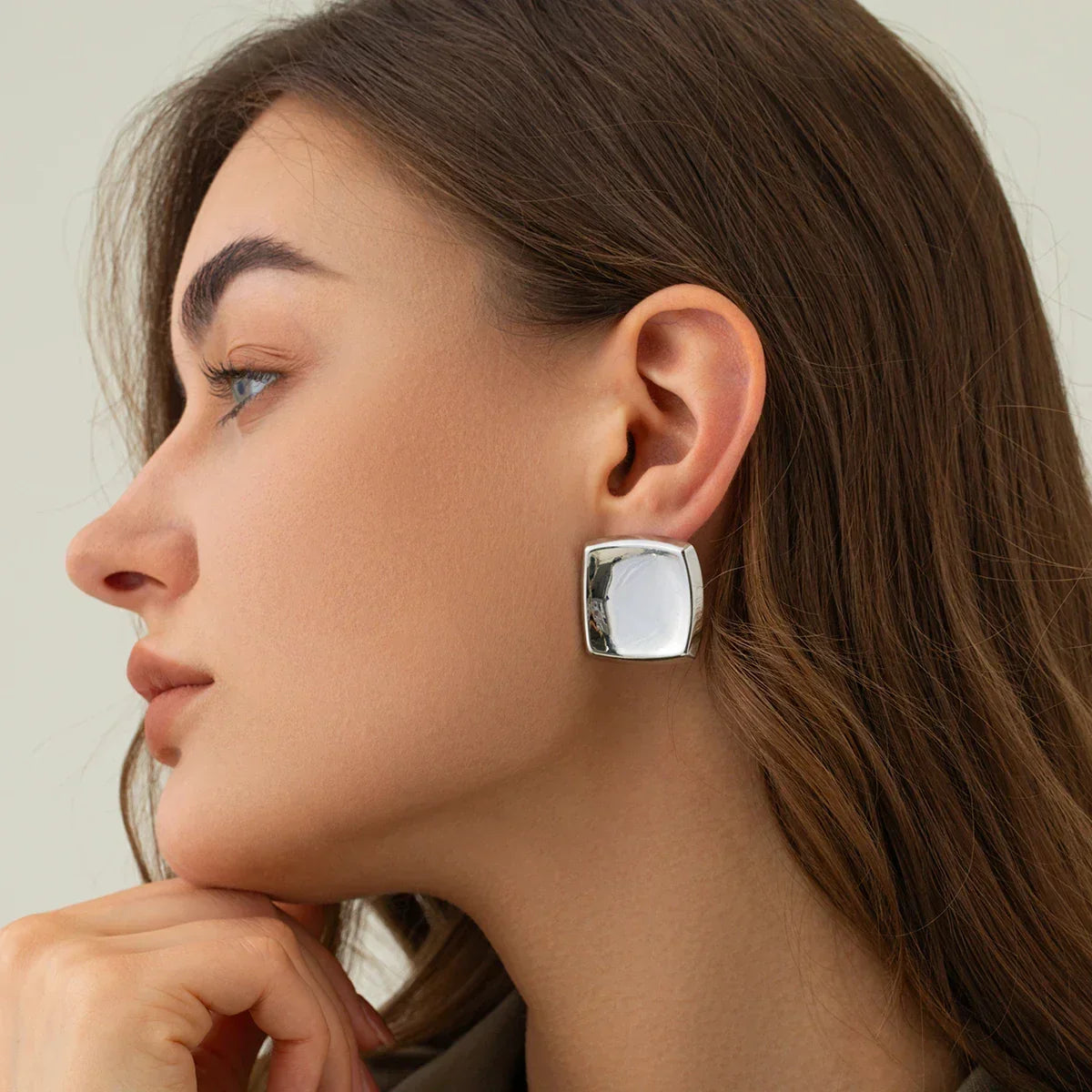 Poppy - Boucles d'oreilles carrées dorées
