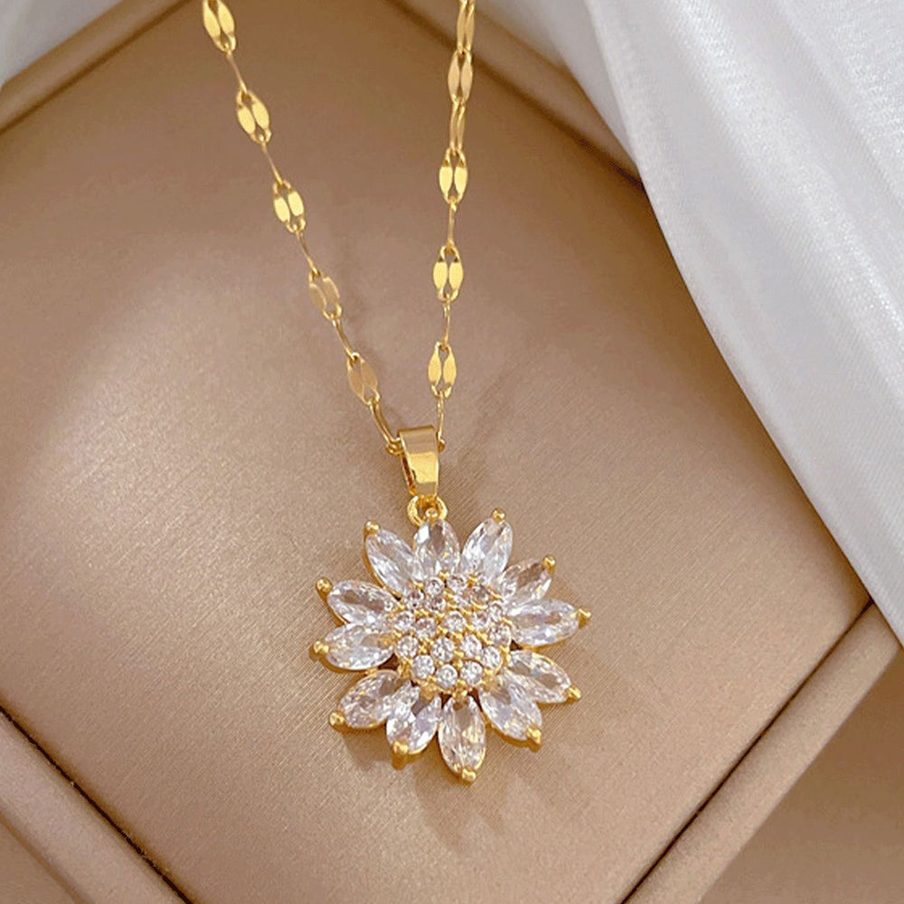 Anaya – Collier de tournesols brillants avec pointes