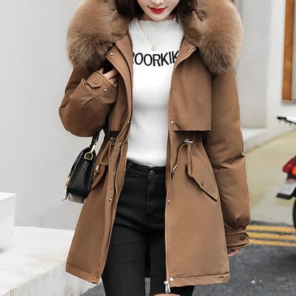 Leone - Parka-femme - Col fourrure, doublure laine