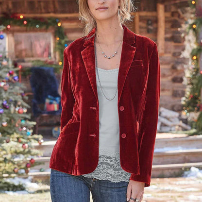 Kilie - Veste Blazer Femme Velours Vintage