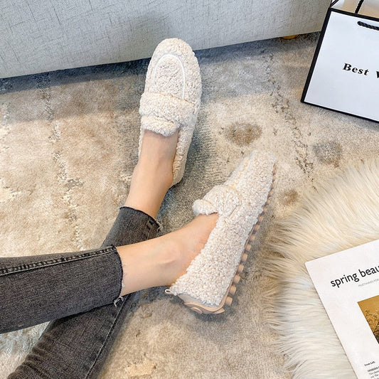 Kathleen - Chaussons en peluche doux et chic pour femmes
