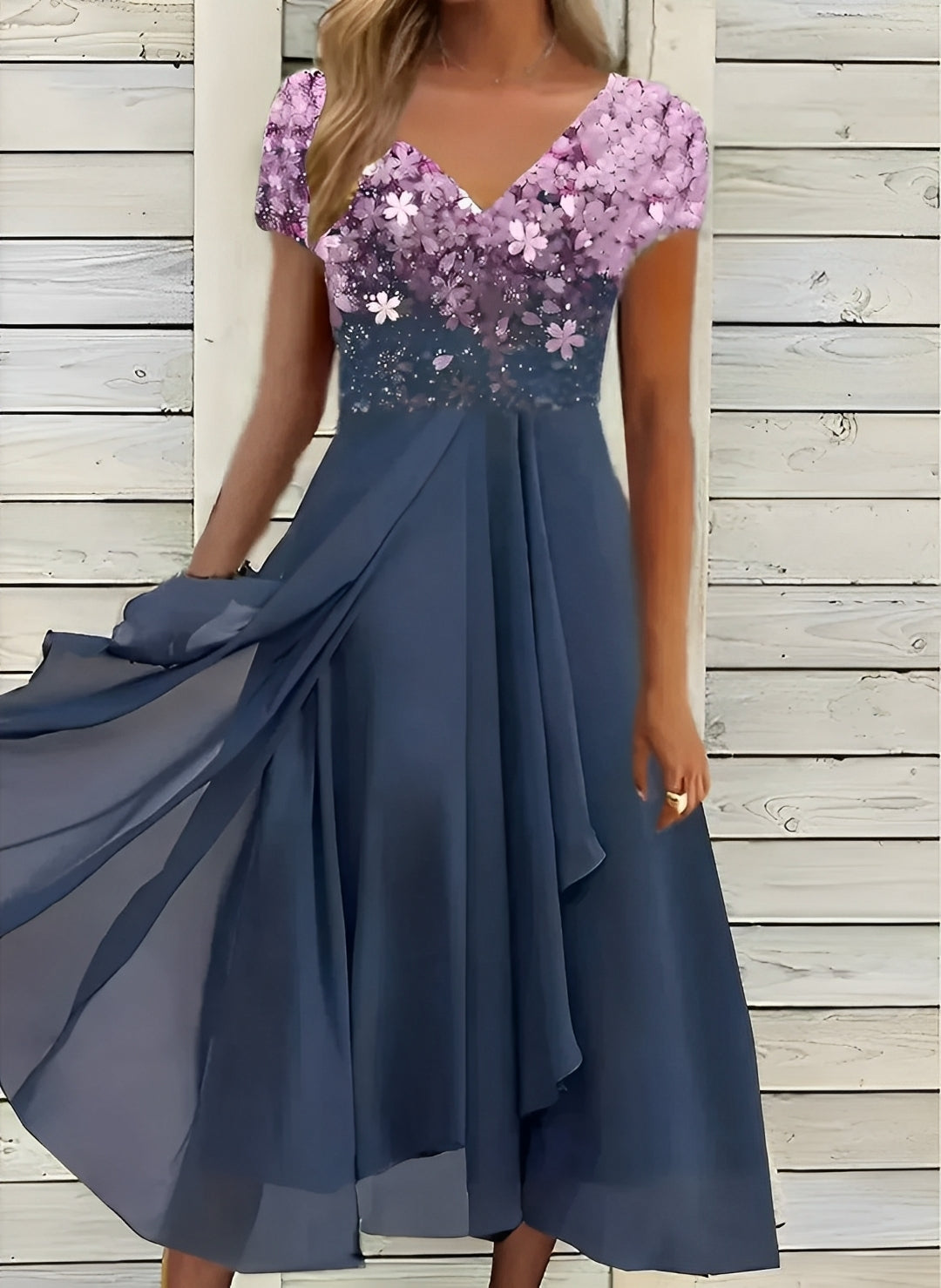 Carissa - Robe en chiffon style blouse pour femmes