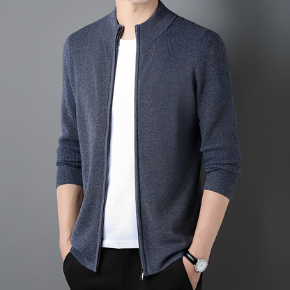 Derek - Bequemer Herrenstrickjacke mit Reißverschluss