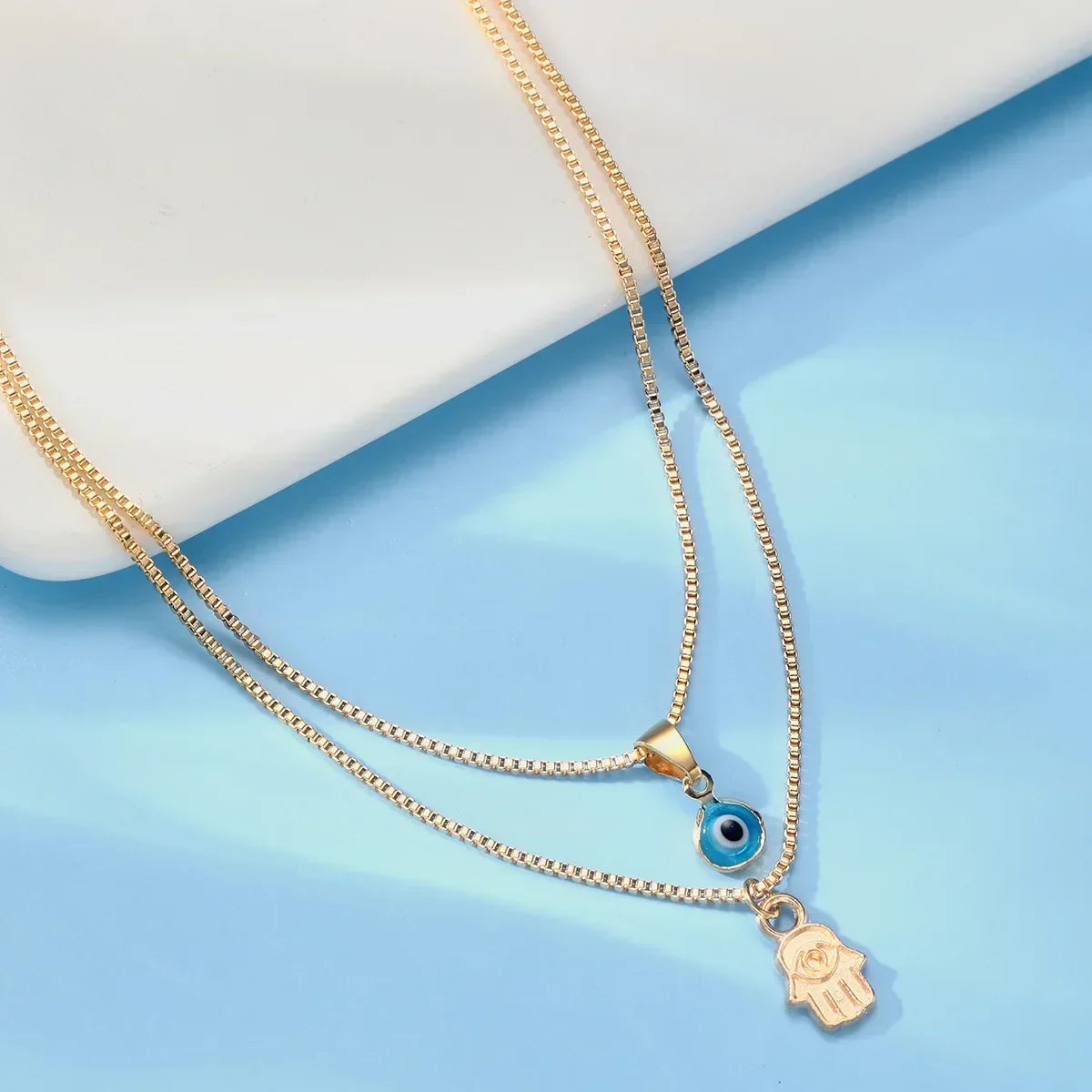 Sahar – Collier à deux rangées de mal d'œil