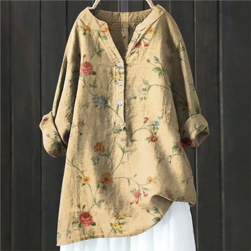 Leah - Elegant and Comfortable Floral Shirt