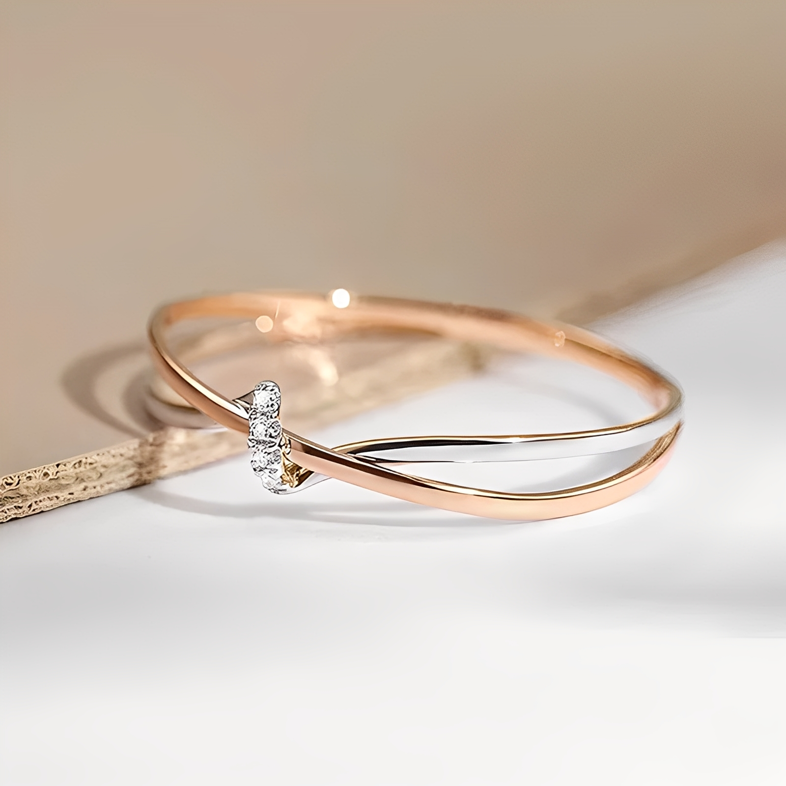 Eleane – Bague infini bicolore élégante