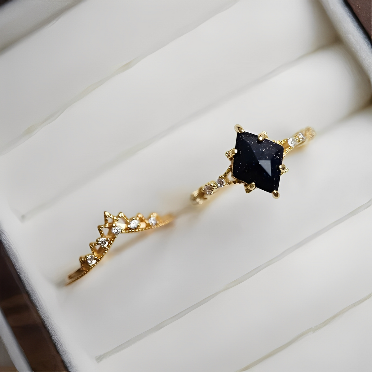 Nerisa – Bague en obsidienne nuit noire