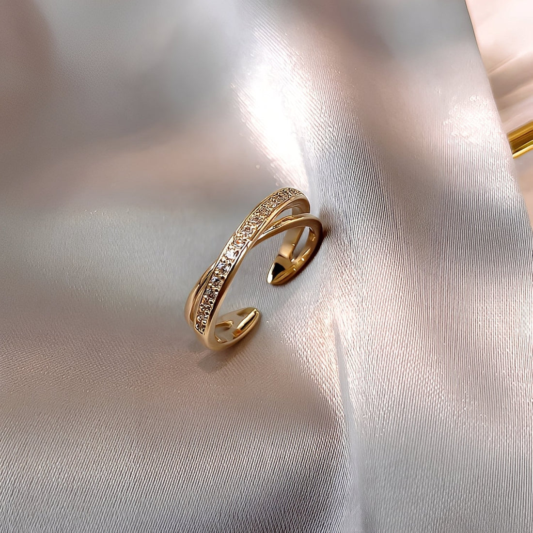 Cassia – Bague ajustable avec détails brillants