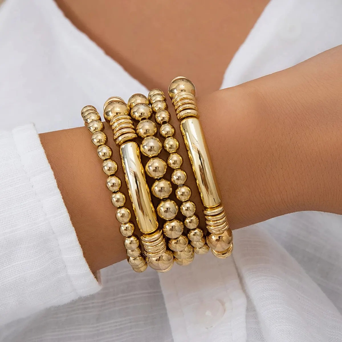 Mira – Ensemble de 5 bracelets en perles empilables