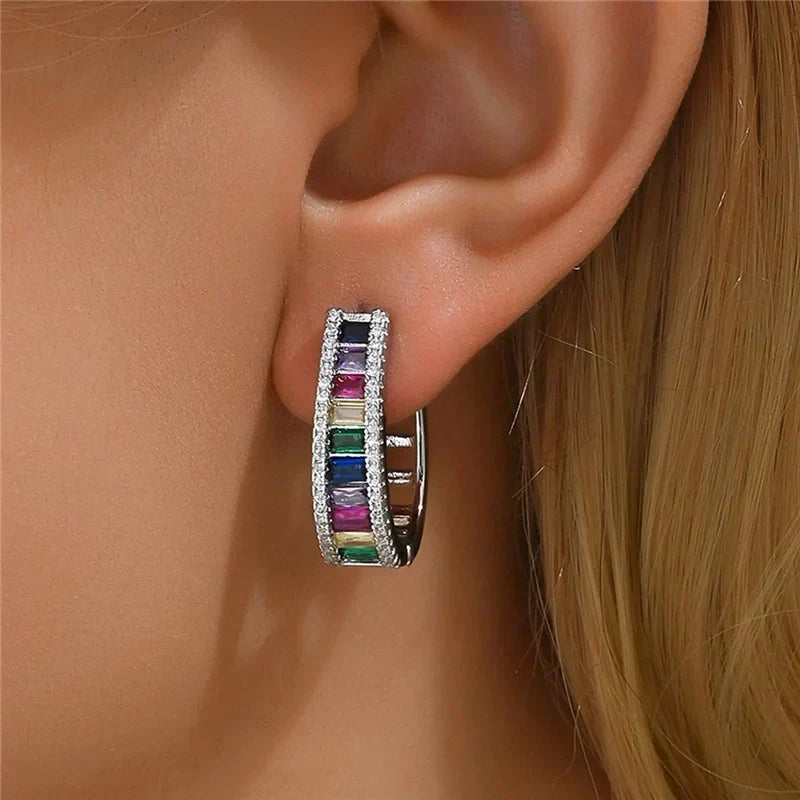 Aurelya – Boucles d'oreilles élégantes arc-en-ciel