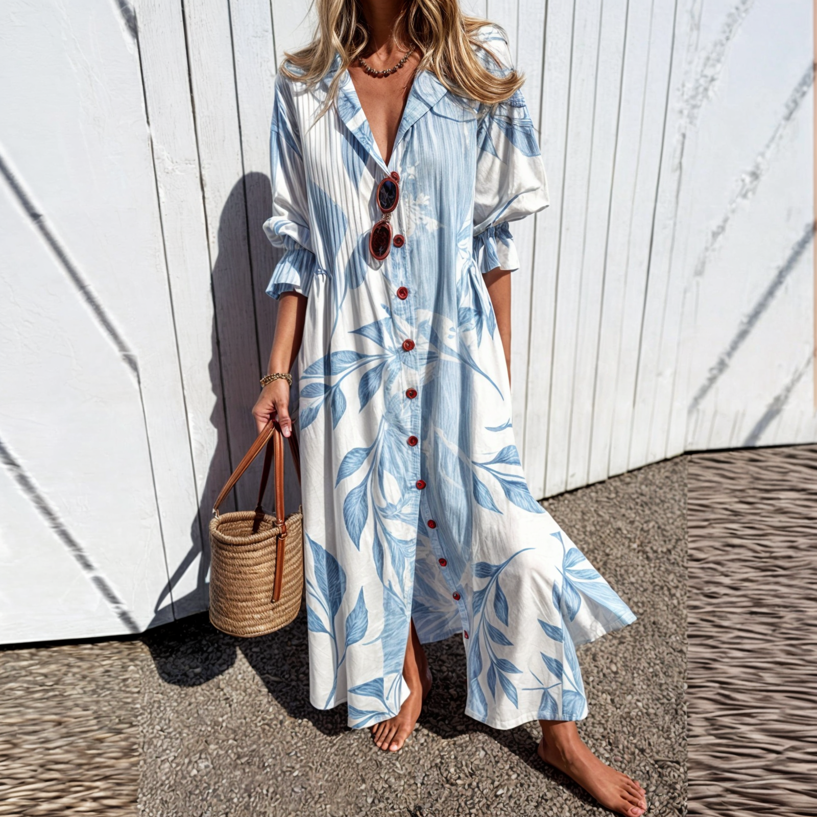 Noelia – Robe-chemise à imprimé floral éclatant