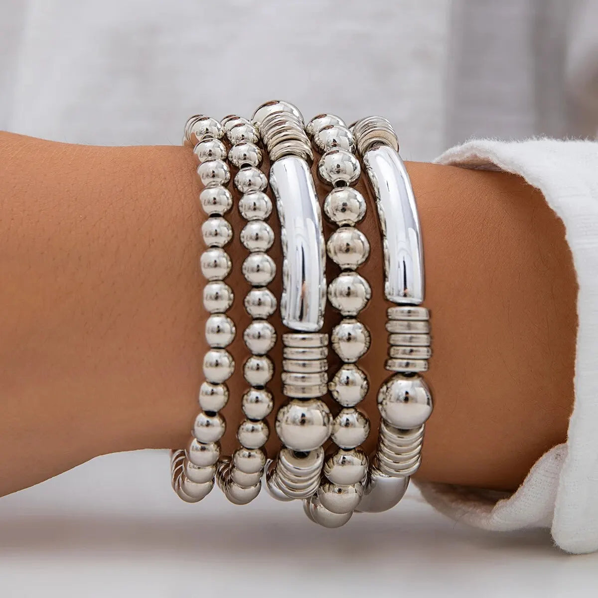 Mira – Ensemble de 5 bracelets en perles empilables