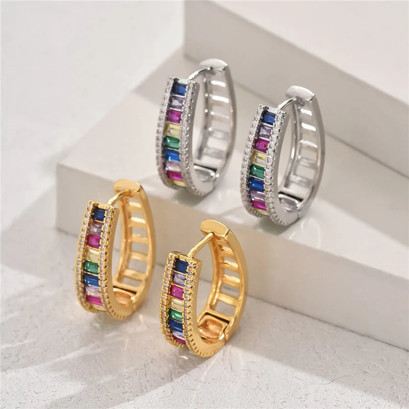 Aurelya – Boucles d'oreilles élégantes arc-en-ciel