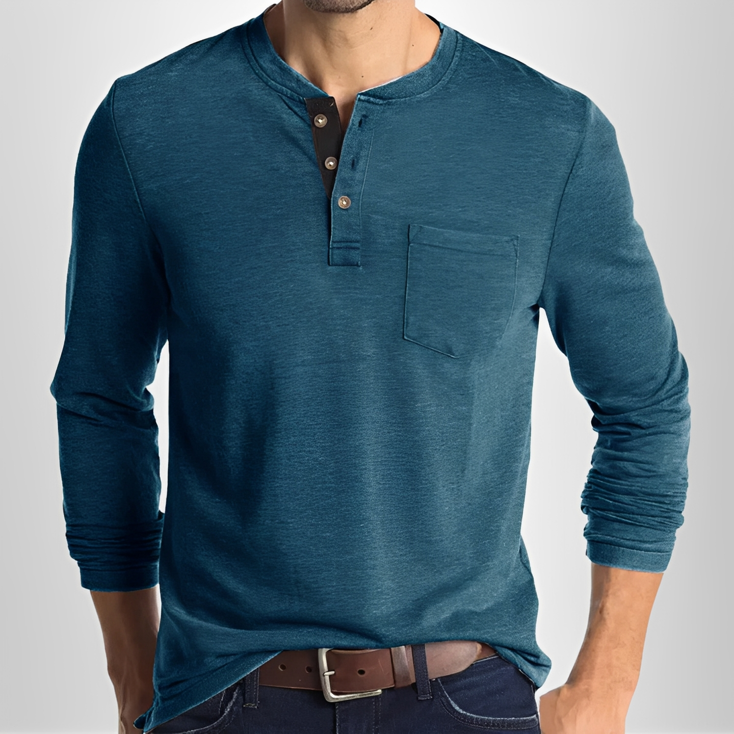 Carmelo - T-shirt homme à manches longues stylé décontracté