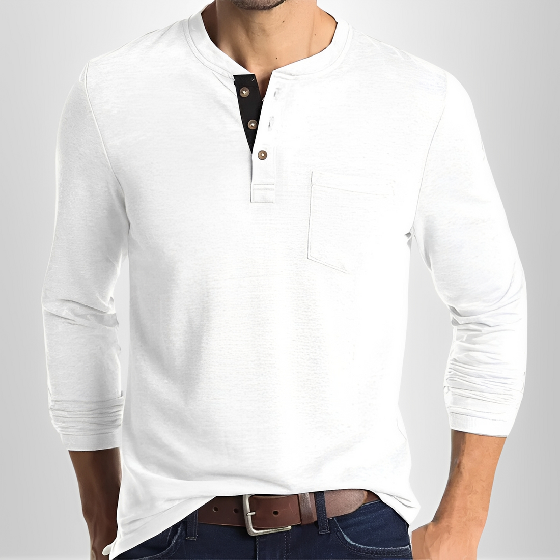 Carmelo - T-shirt homme à manches longues stylé décontracté