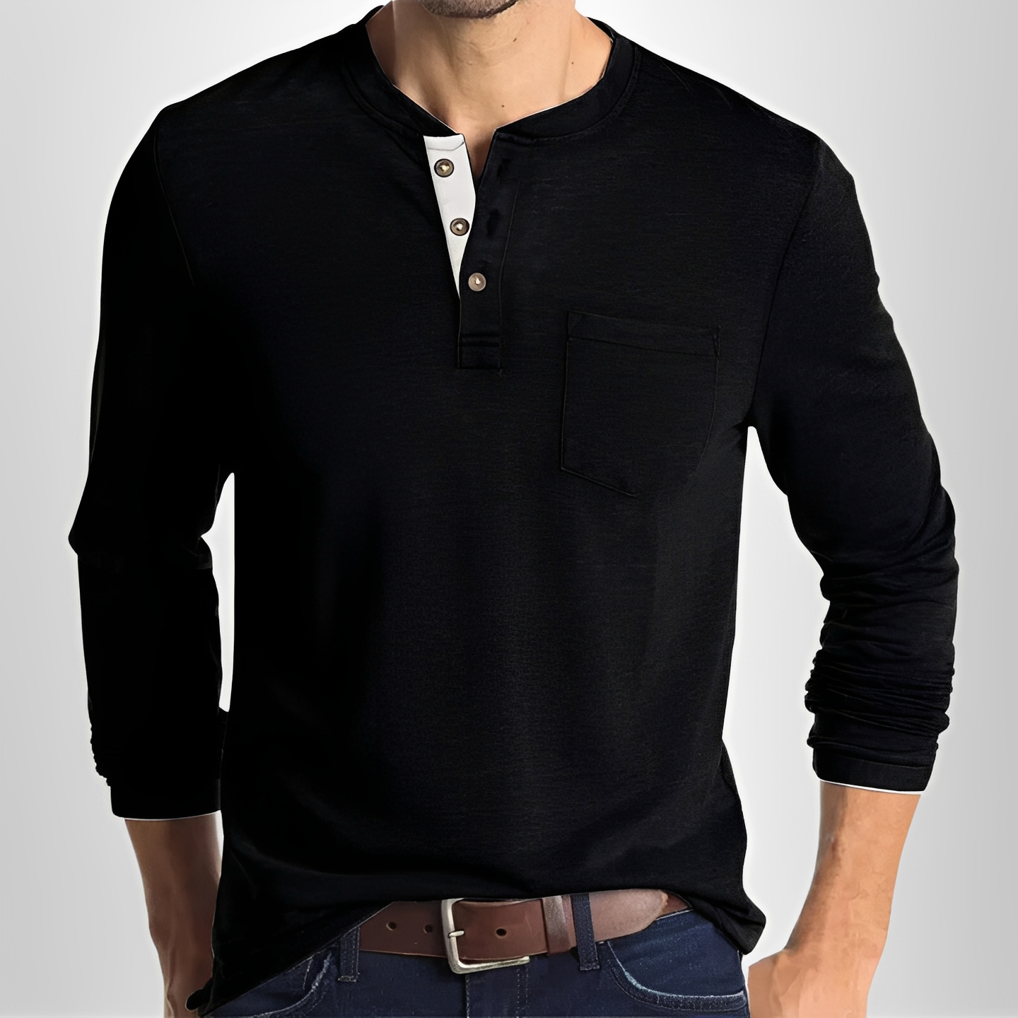 Carmelo - T-shirt homme à manches longues stylé décontracté