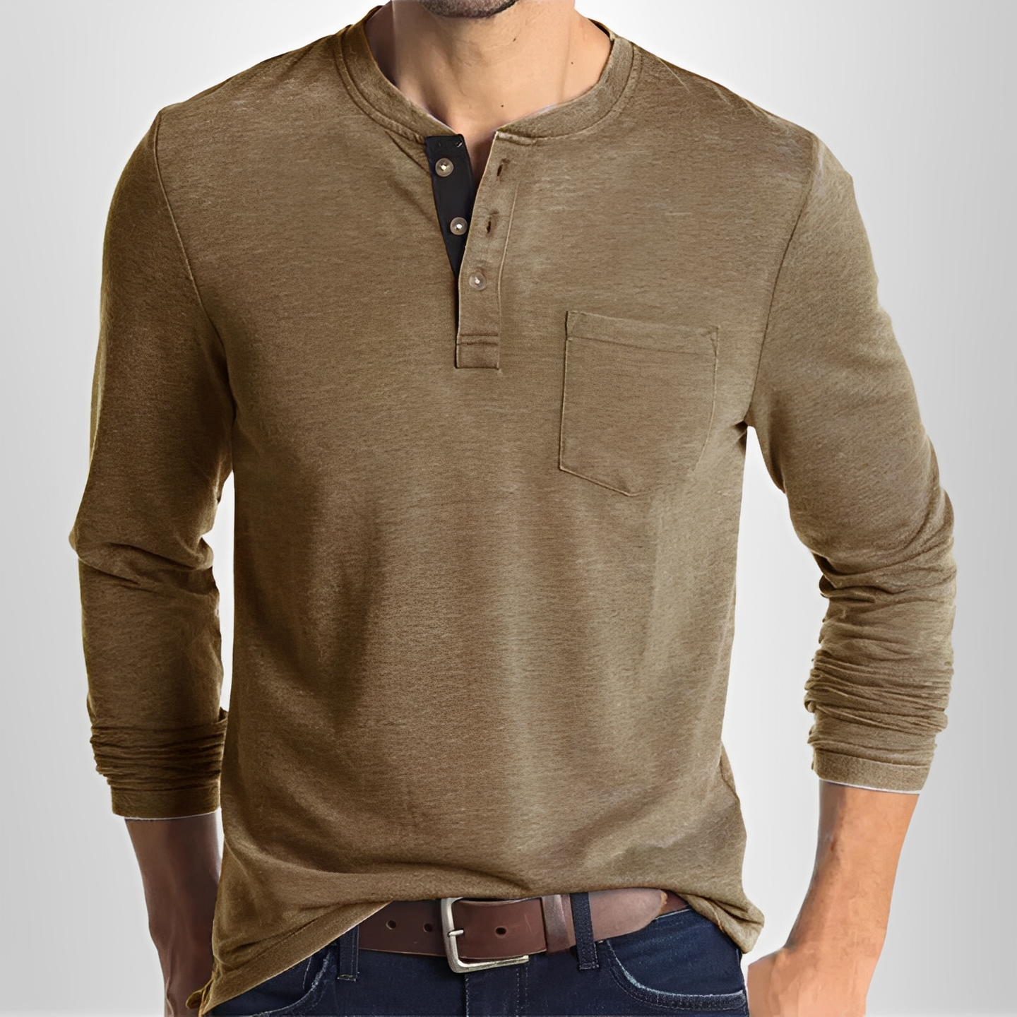 Carmelo - T-shirt homme à manches longues stylé décontracté