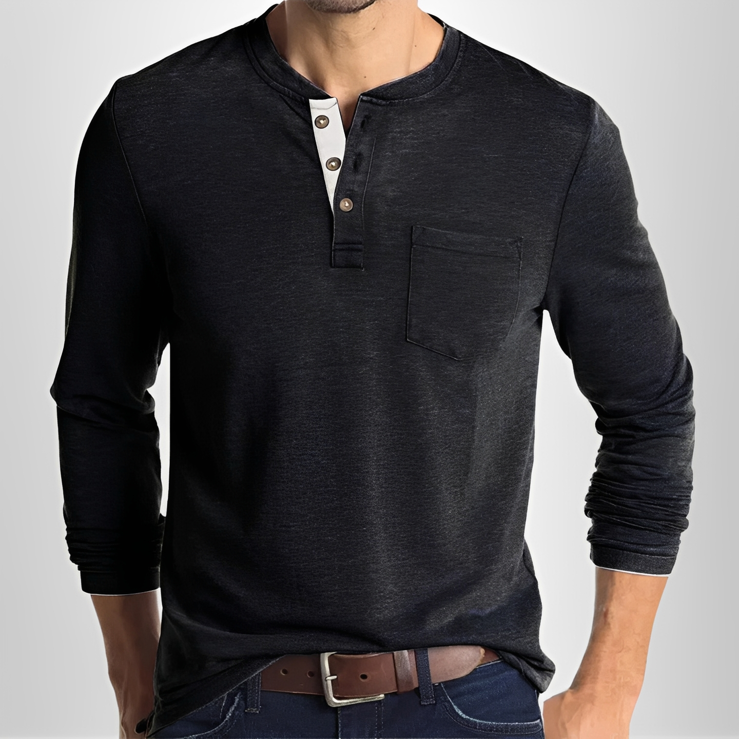 Carmelo - T-shirt homme à manches longues stylé décontracté