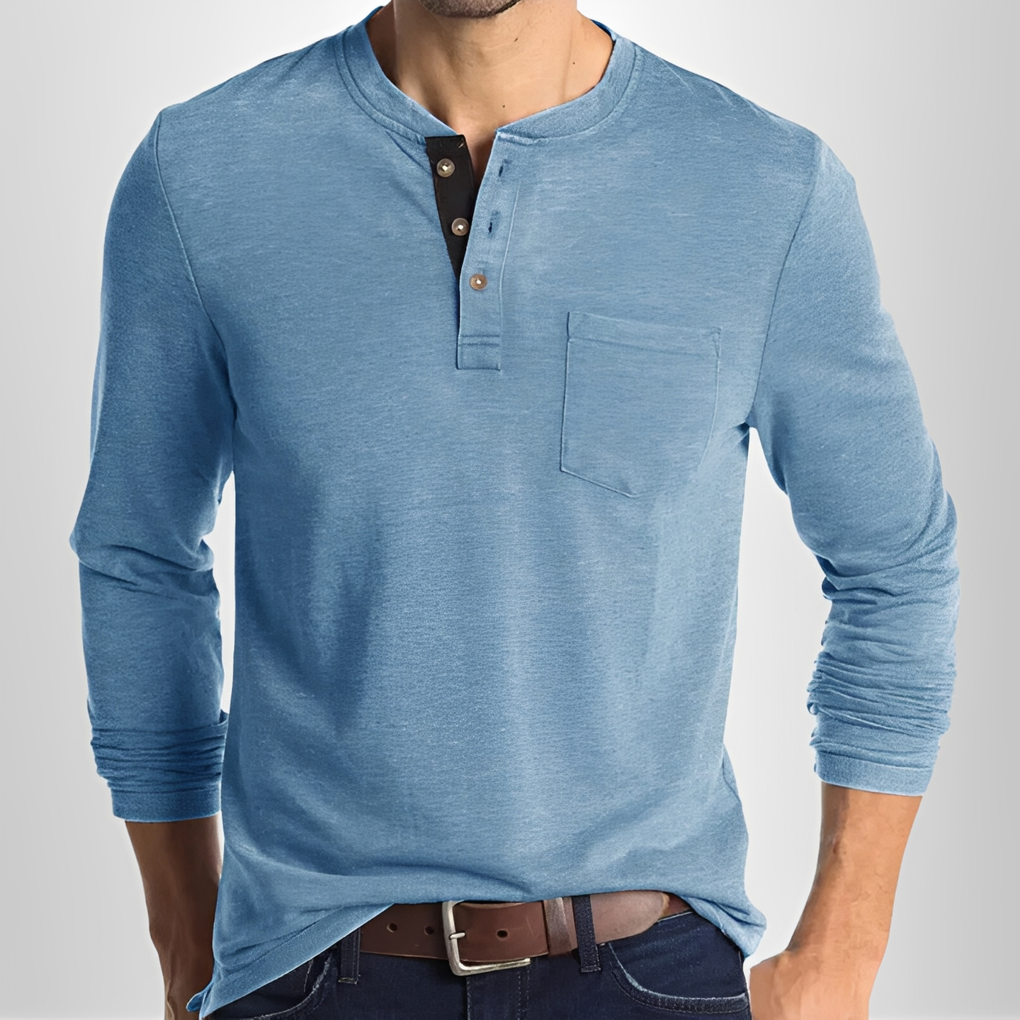 Carmelo - T-shirt homme à manches longues stylé décontracté